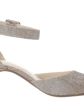 Anne Klein Silver Sparkle Ankle-Strap Dress Heels